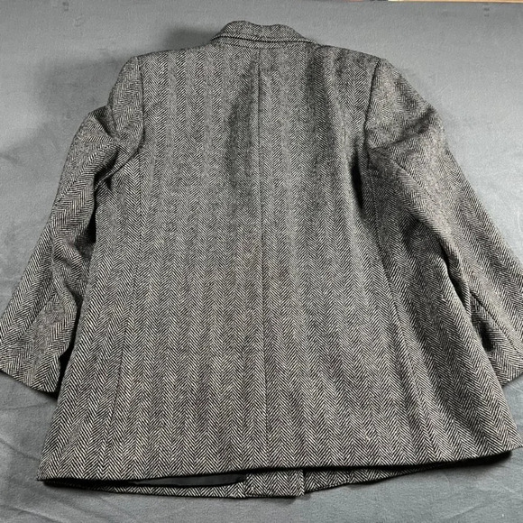 Harve Bernard 16W Vintage herringbone wool tweed blazer coat old money - Picture 3 of 5